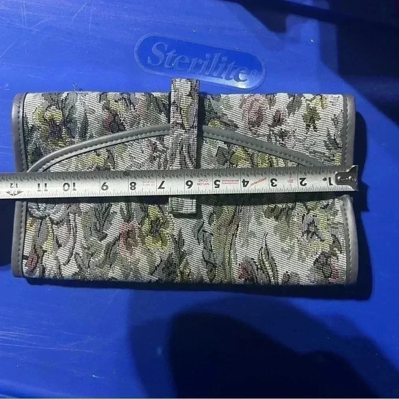 Vintage Travel Makeup Or Jewelry Storage Case Floral Pattern - Picture 9 of 11